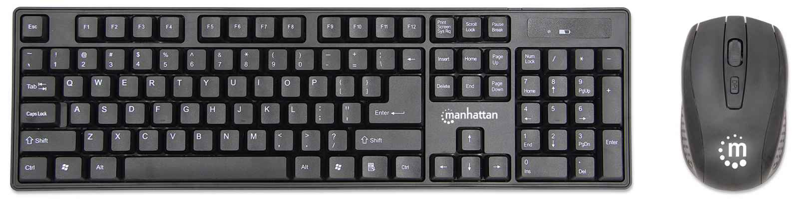 Manhattan 179492 keyboard Mouse included Office RF Wireless German Black – image 1