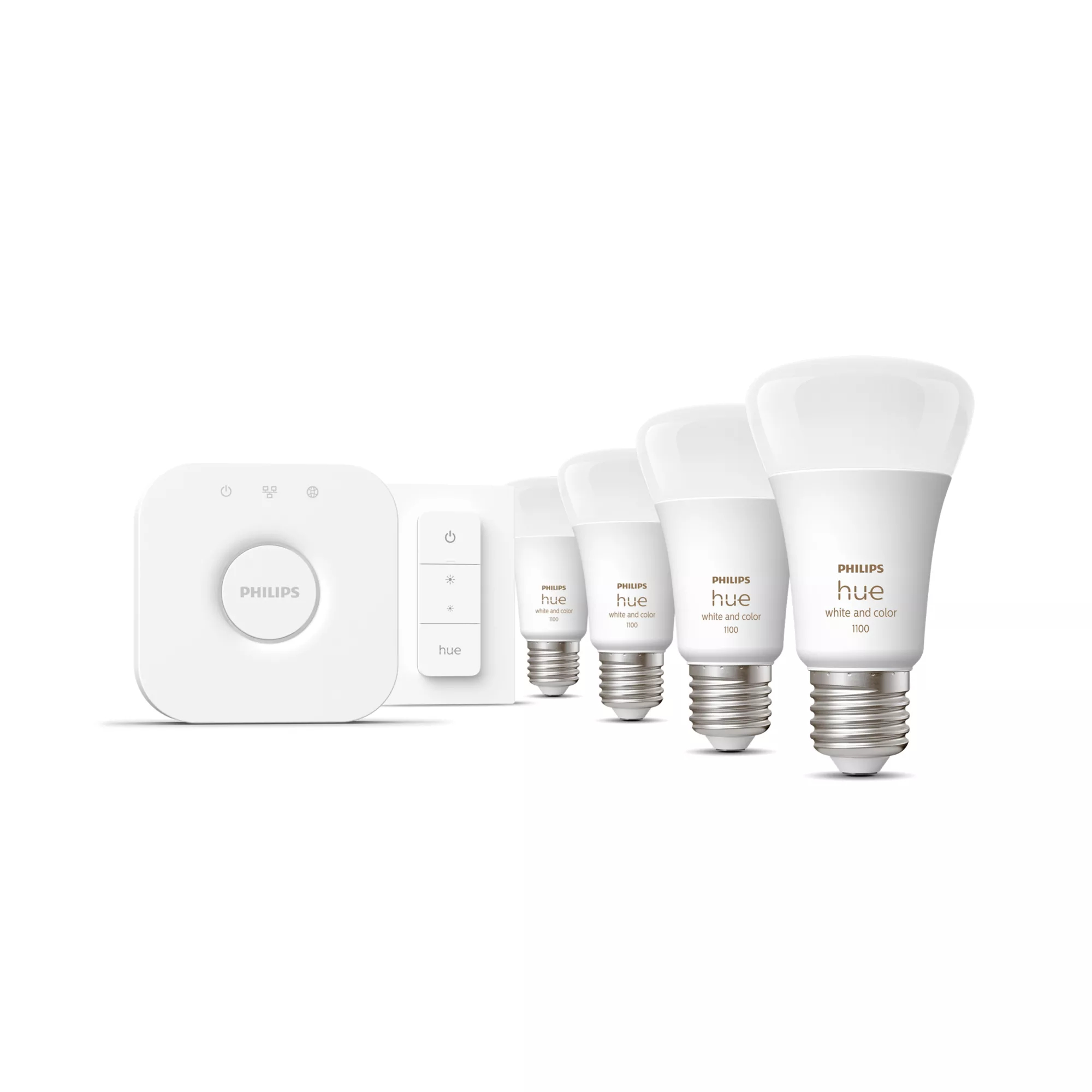 Philips by Signify Philips Hue White and colour ambience Starter kit: 4 E27 smart bulbs (1100) + dimmer switch – image 2
