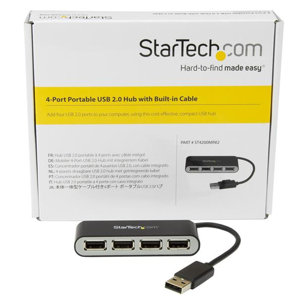 StarTech.com 4-Port Portable USB 2.0 Hub with Built-in Cable – image 6