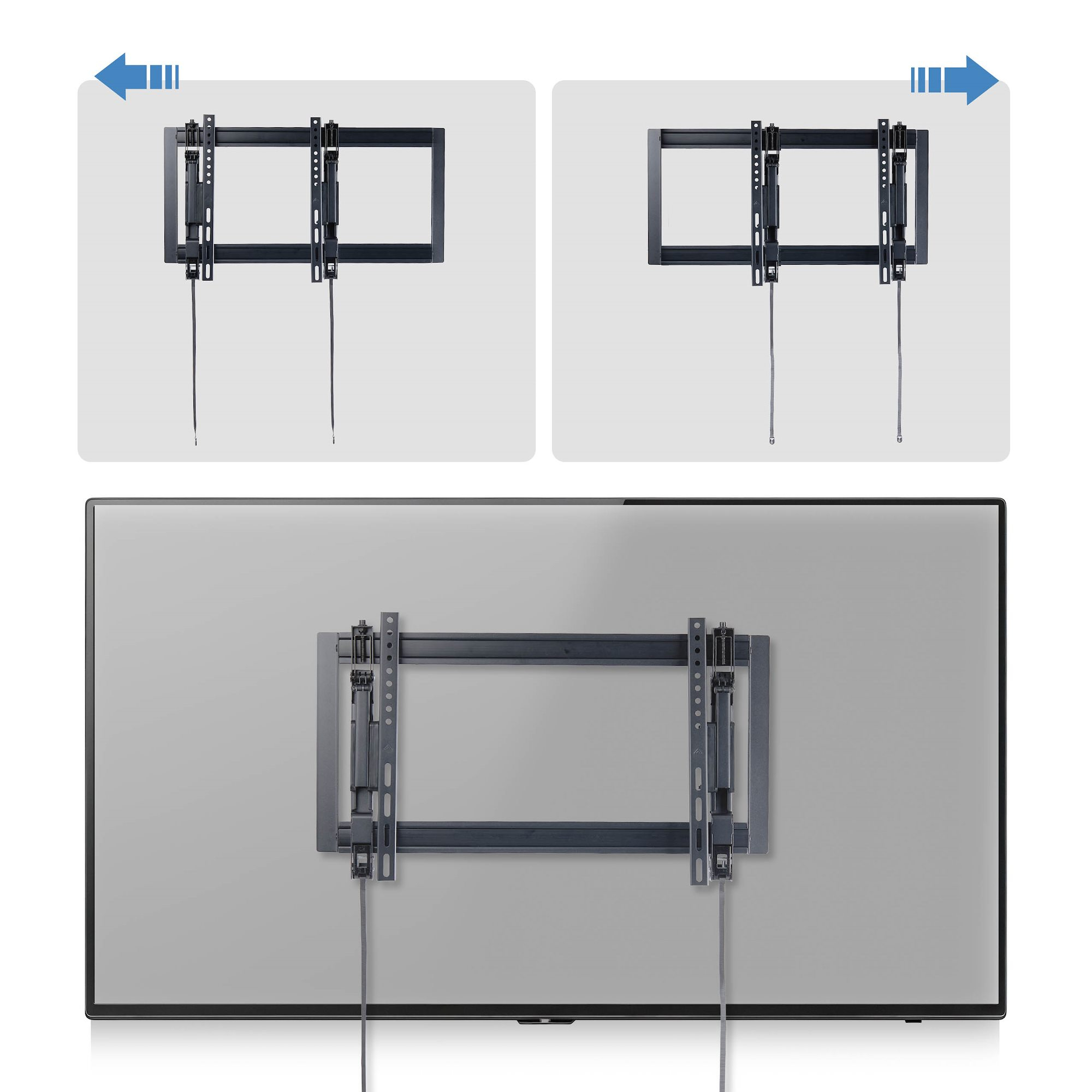 StarTech.com UL Listed Extendable TV Wall Mount for up to 65-inch 176lb (80kg) Displays, Easy Rear Access, Laterally Adjustable Bracket Supports up to VESA 600x – image 3