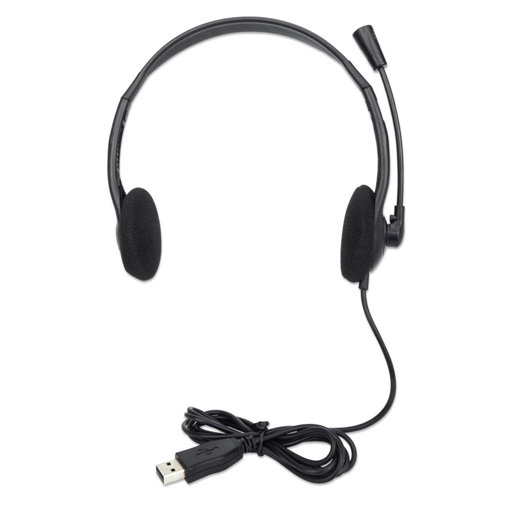 Manhattan Stereo On-Ear Headset (USB), Microphone Boom, Polybag Packaging, Adjustable Headband, Ear Cushion, 1x USB-A for both sound and mic use, cable 1.5m, Th – image 5