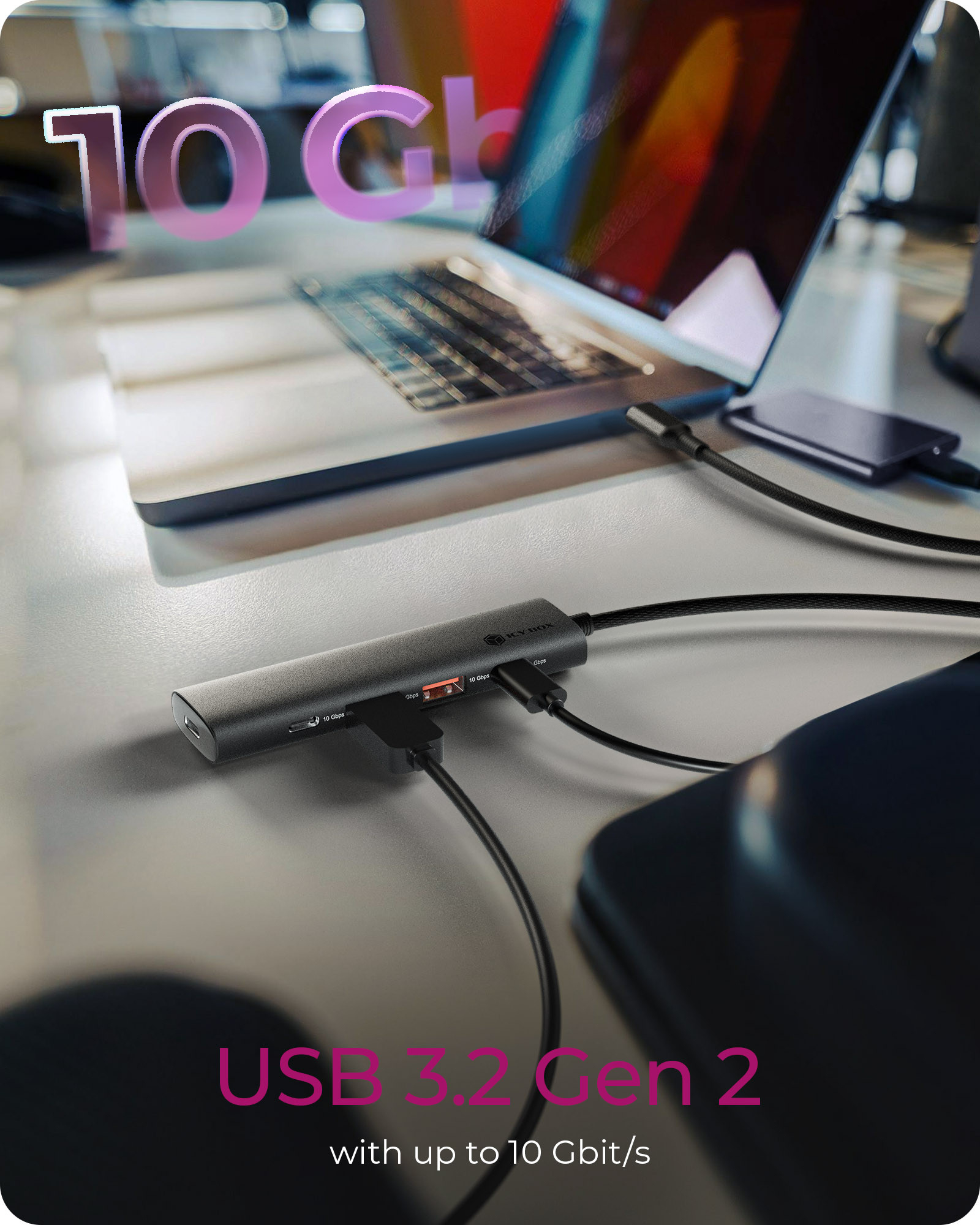 ICY BOX IB-HUB1437-CPD Wired USB 3.2 Gen 2 (3.1 Gen 2) Type-C Black – image 4