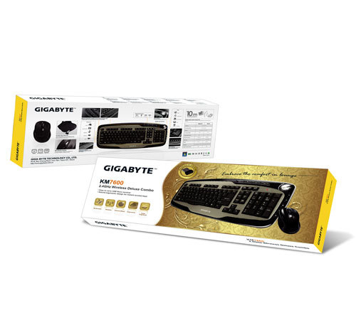 GIGABYTE KM7600 keyboard Mouse included Office RF Wireless Black – image 2