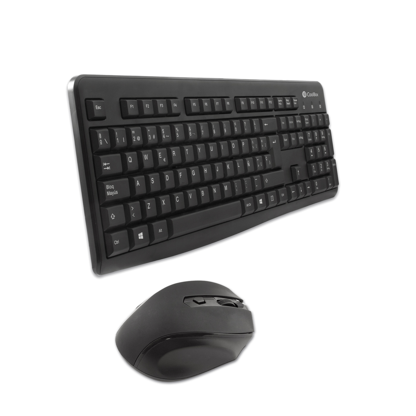 CoolBox COO-KTR-02W keyboard Mouse included Office RF Wireless QWERTY Spanish Black – image 2