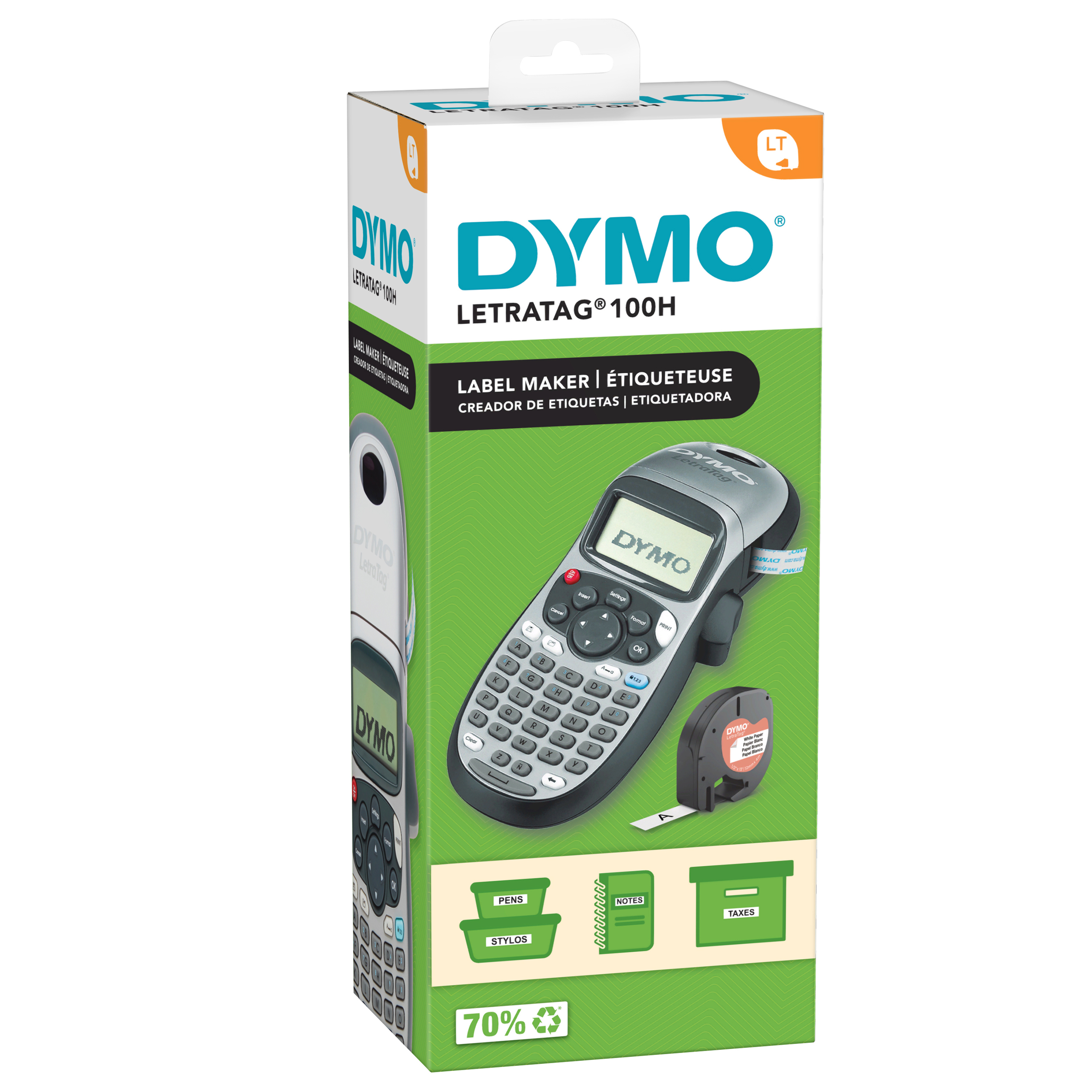 DYMO LetraTag LT-100H Handheld Label Maker | ABC Keyboard Label Printer with Easy-to-Use13 Character LCD Screen | for Home or Office | Silver