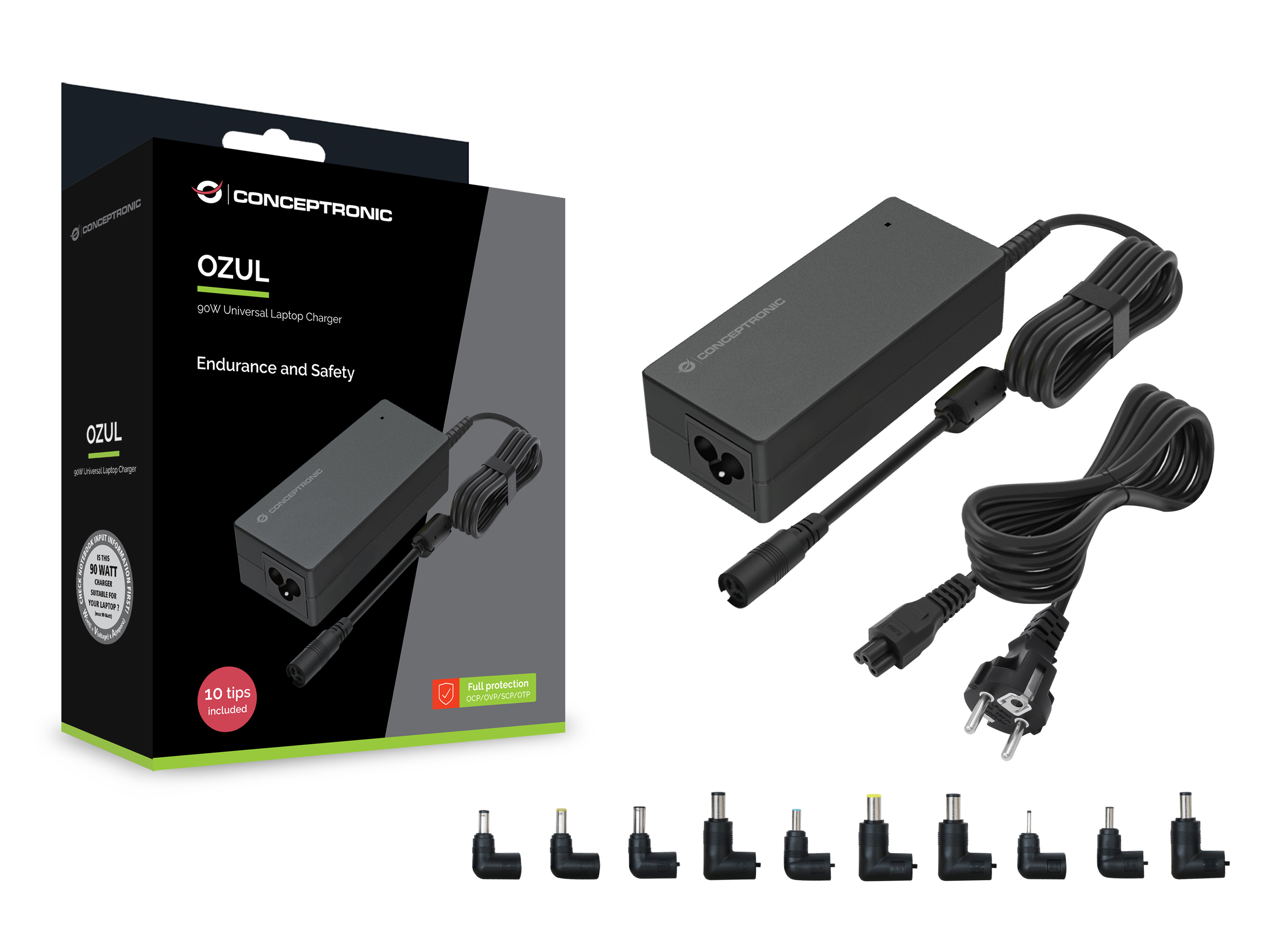 CONCEPTRONIC Univ. Notebook Netzteil inkl.10 Aufsätze    90W