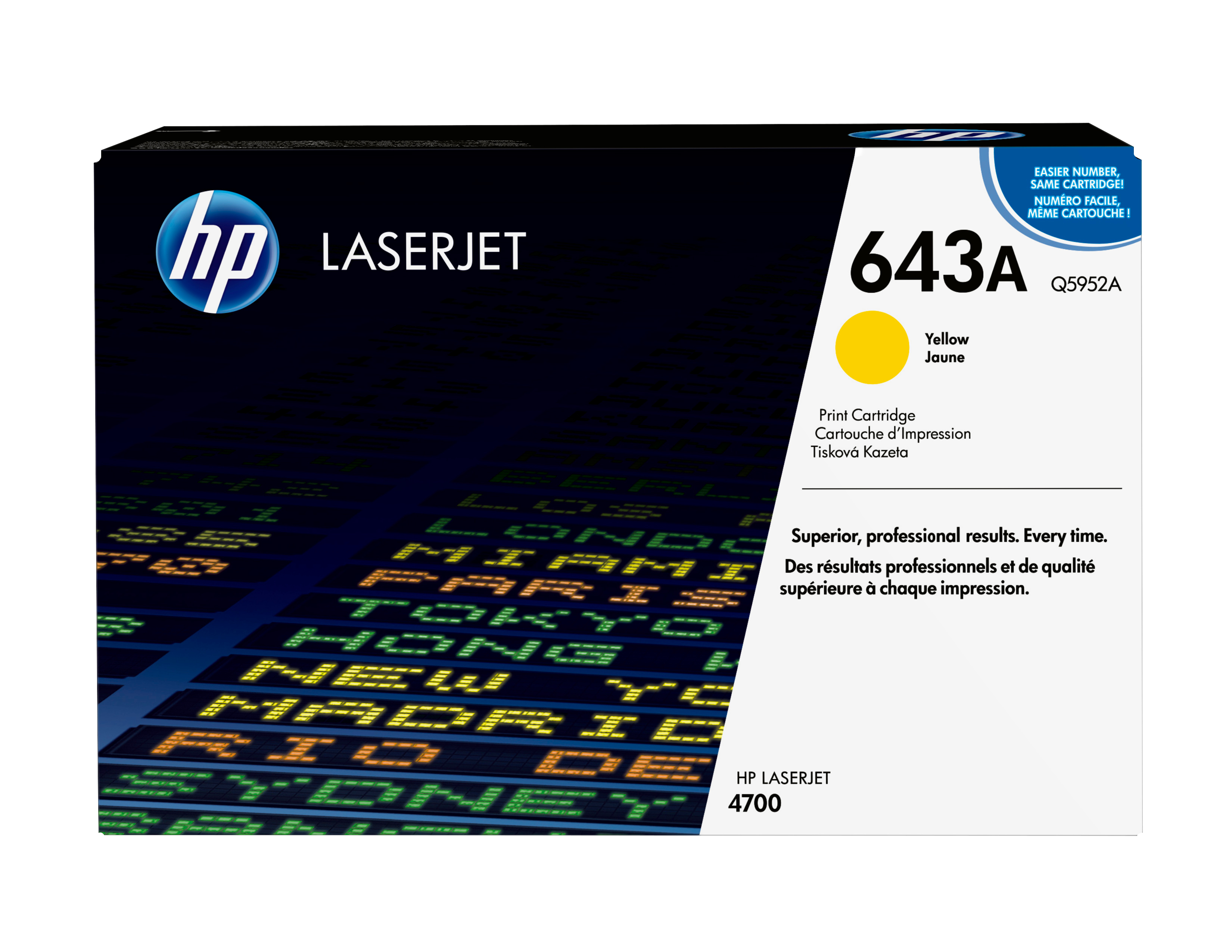 HP 643A, alkuperäinen keltainen LaserJet-värikasetti