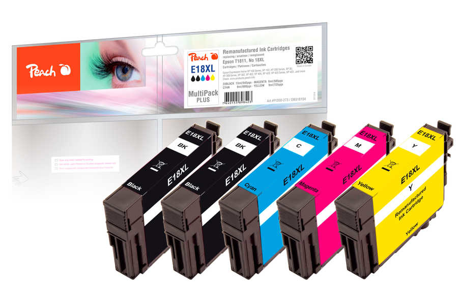 Peach 318104 ink cartridge Compatible Black, Blue, Magenta, Yellow