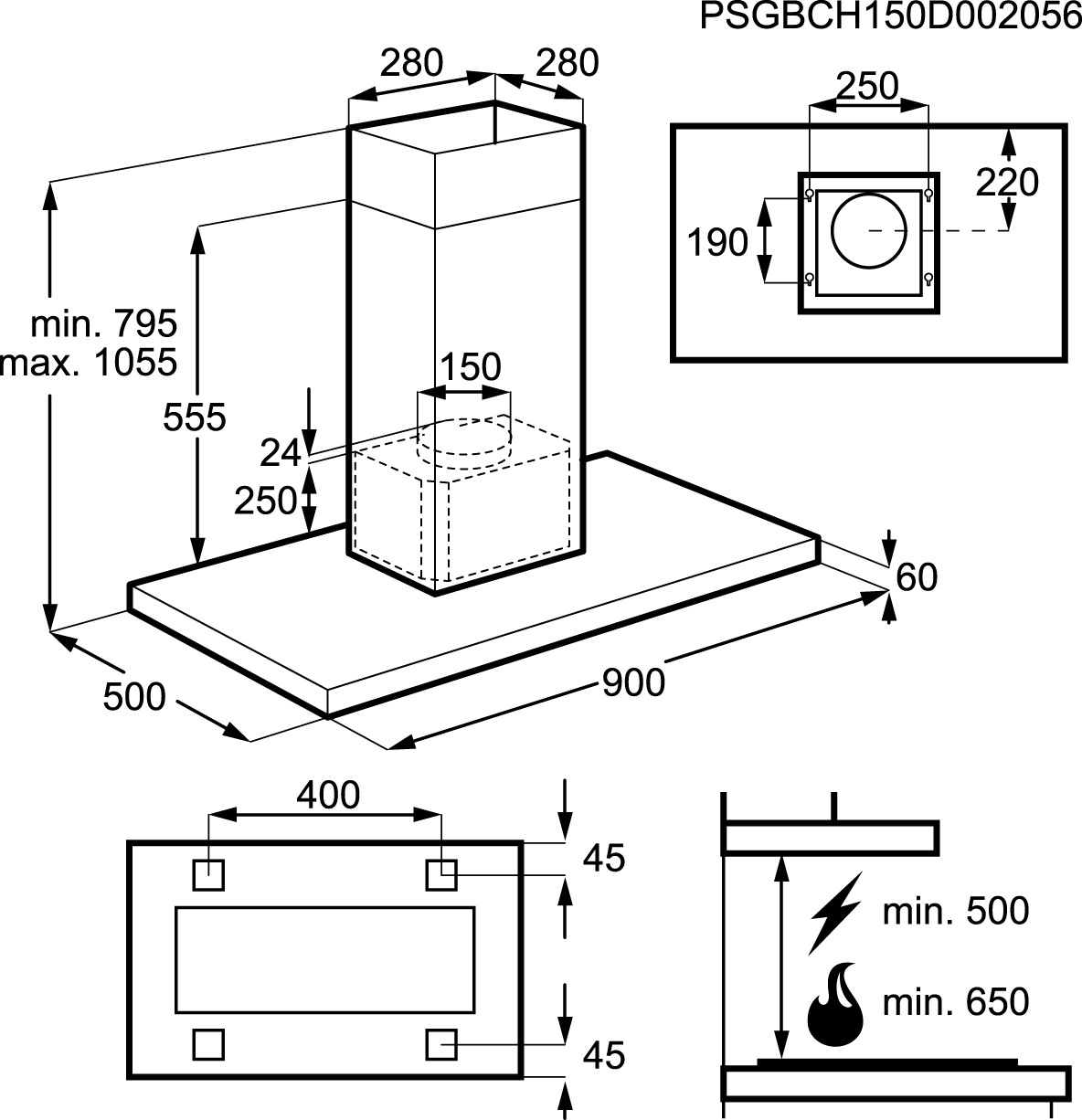 AEG X69263MI1 Wall-mounted Stainless steel 603 m³/h – image 2