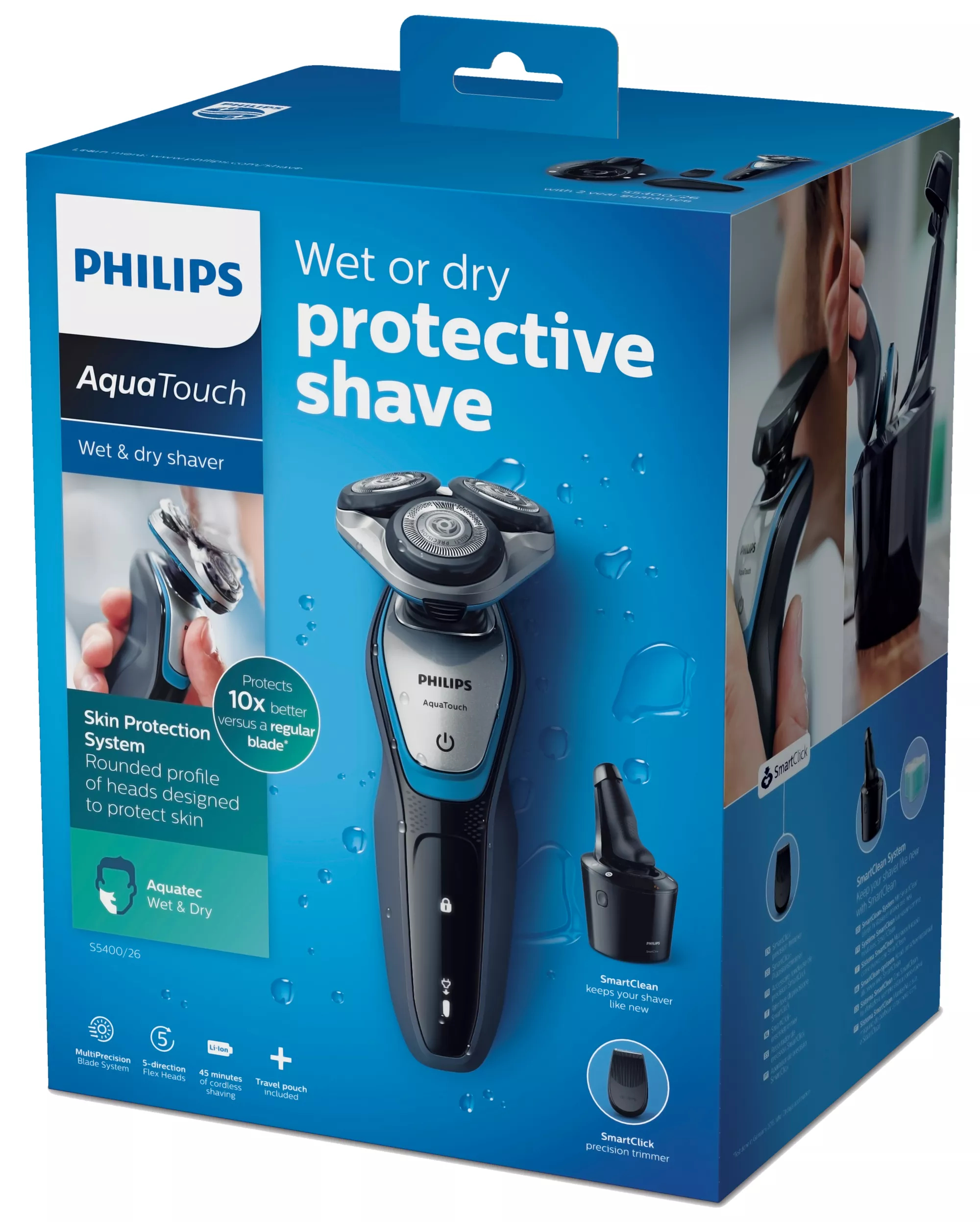 Philips SHAVER Series 5000 S5400/26 men's shaver Rotation shaver Trimmer Blue, Grey – image 2