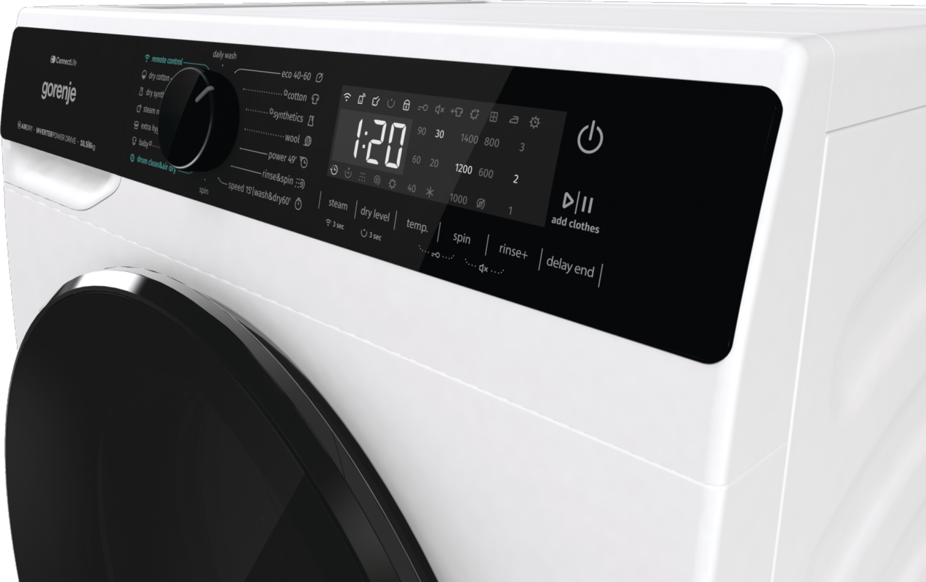 Gorenje Tvätt/tork (10,5/6 kg) med SteamTech för fräschare och mindre skrynklig tvätt, Inverter PowerDrive för stabil och tyst drift samt Wash & Dry program för – image 9