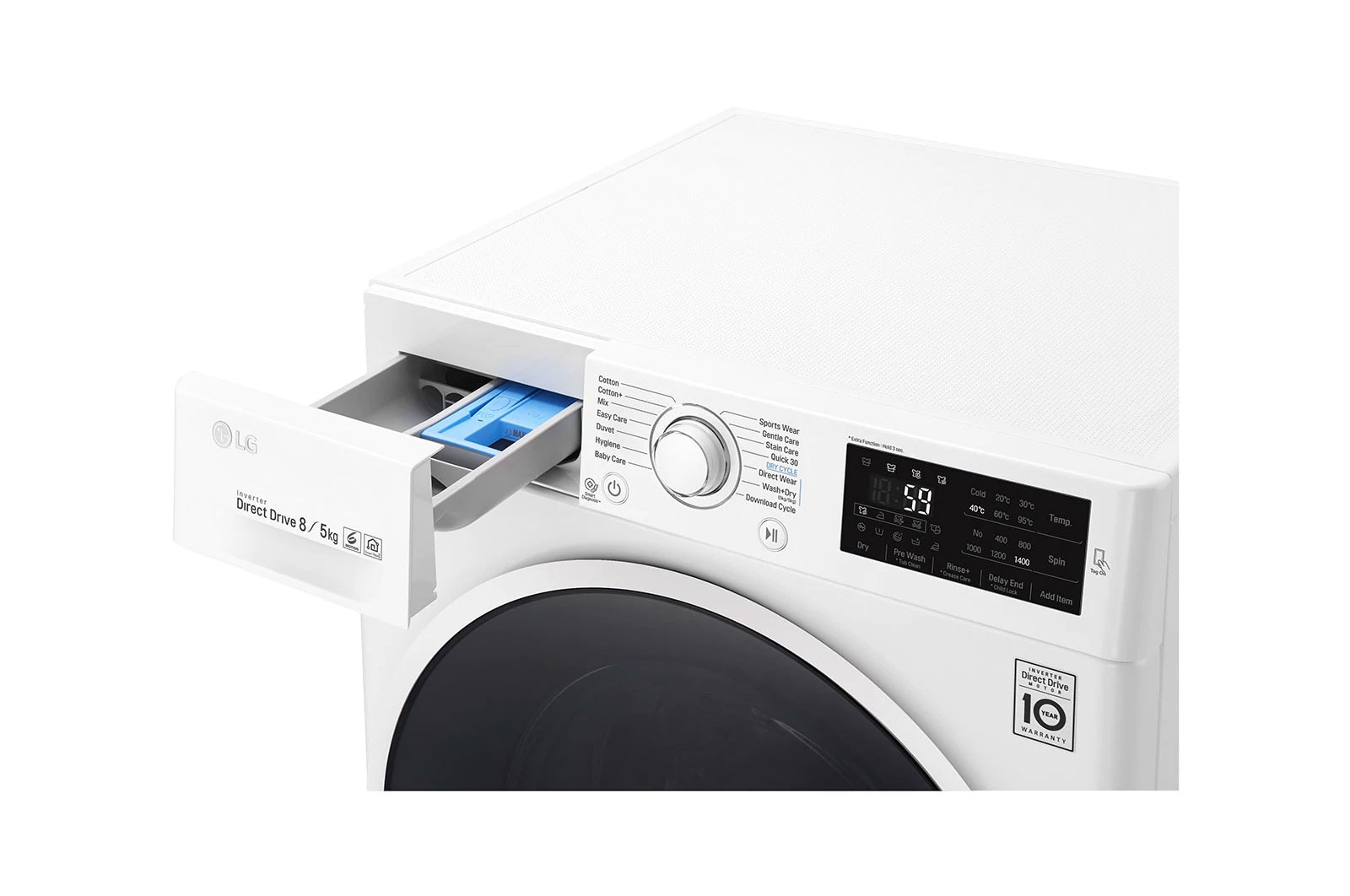 LG GD3M108N3 washer dryer Freestanding Front-load White – image 5