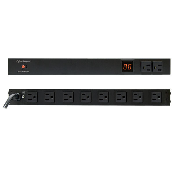 CyberPower PDU15M2F8R power distribution unit (PDU) 10 AC outlet(s) 1U Black – image 2
