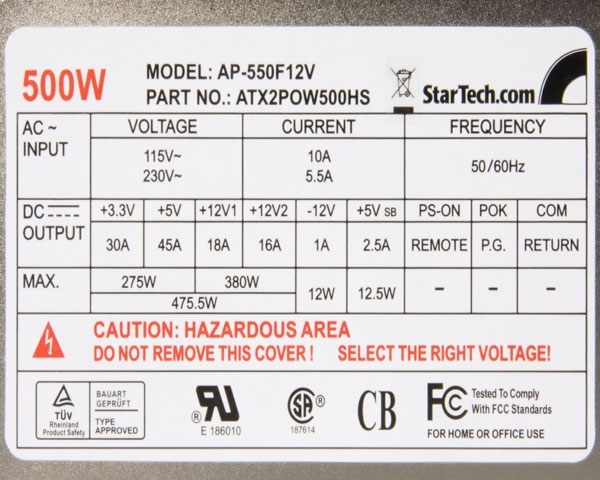 StarTech.com ATXPOW480HS power supply unit – image 3