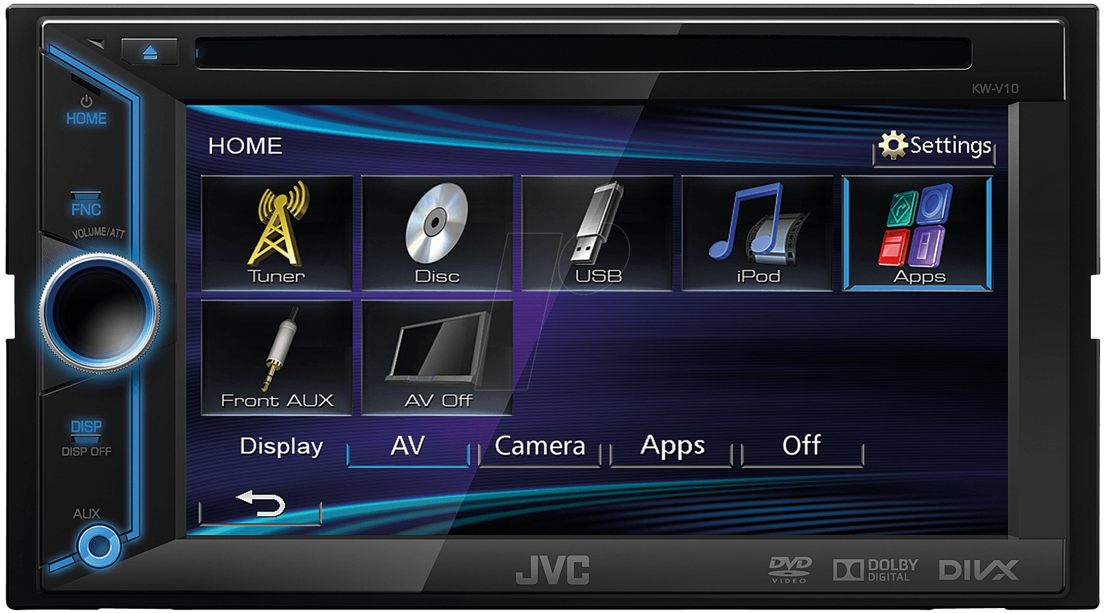 JVC KW-V10E car media receiver Black