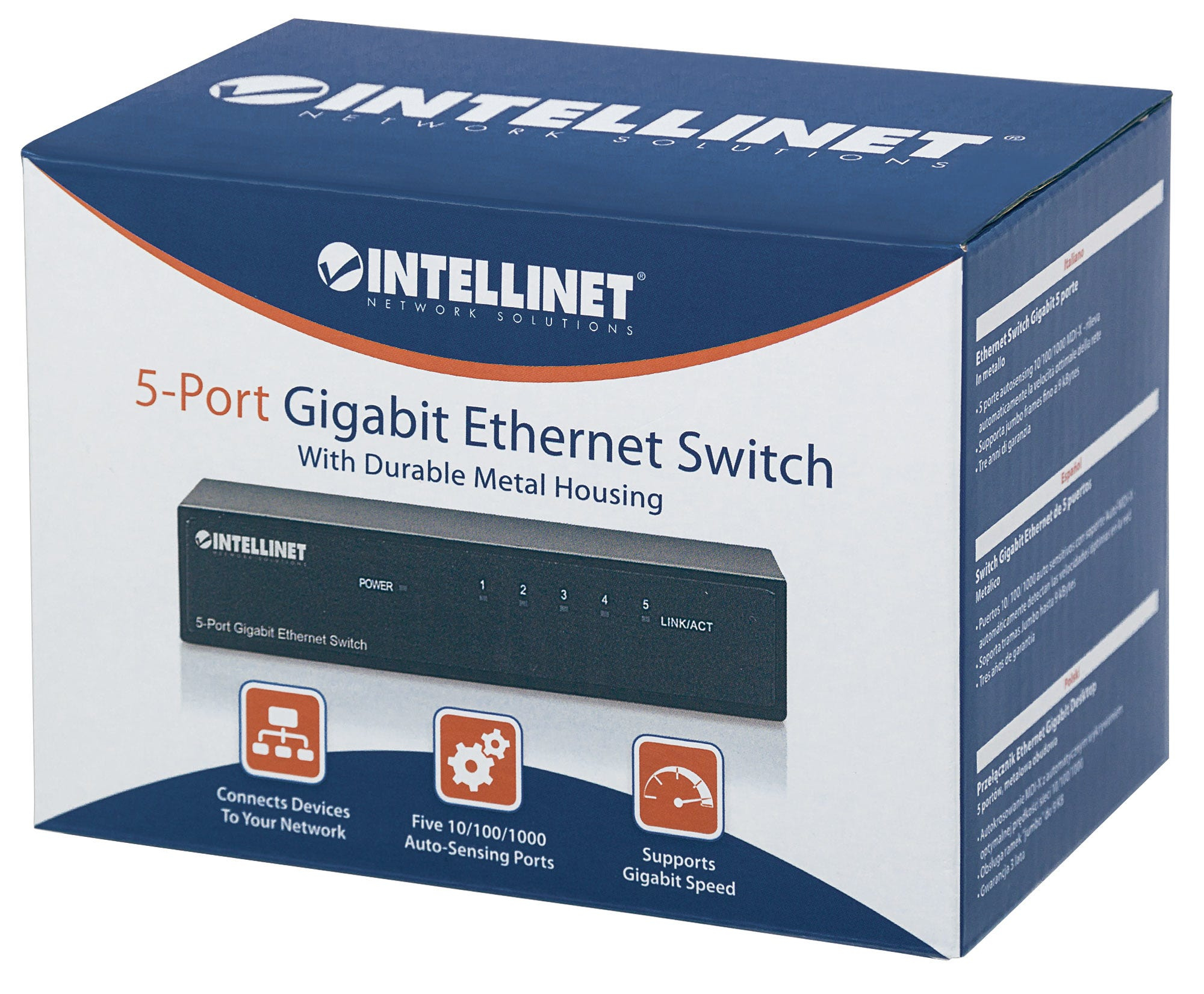 Intellinet 5-Port Gigabit Ethernet Switch, Desktop Size, Metal Housing, IEEE 802.3az (Energy Efficient Ethernet) – image 8