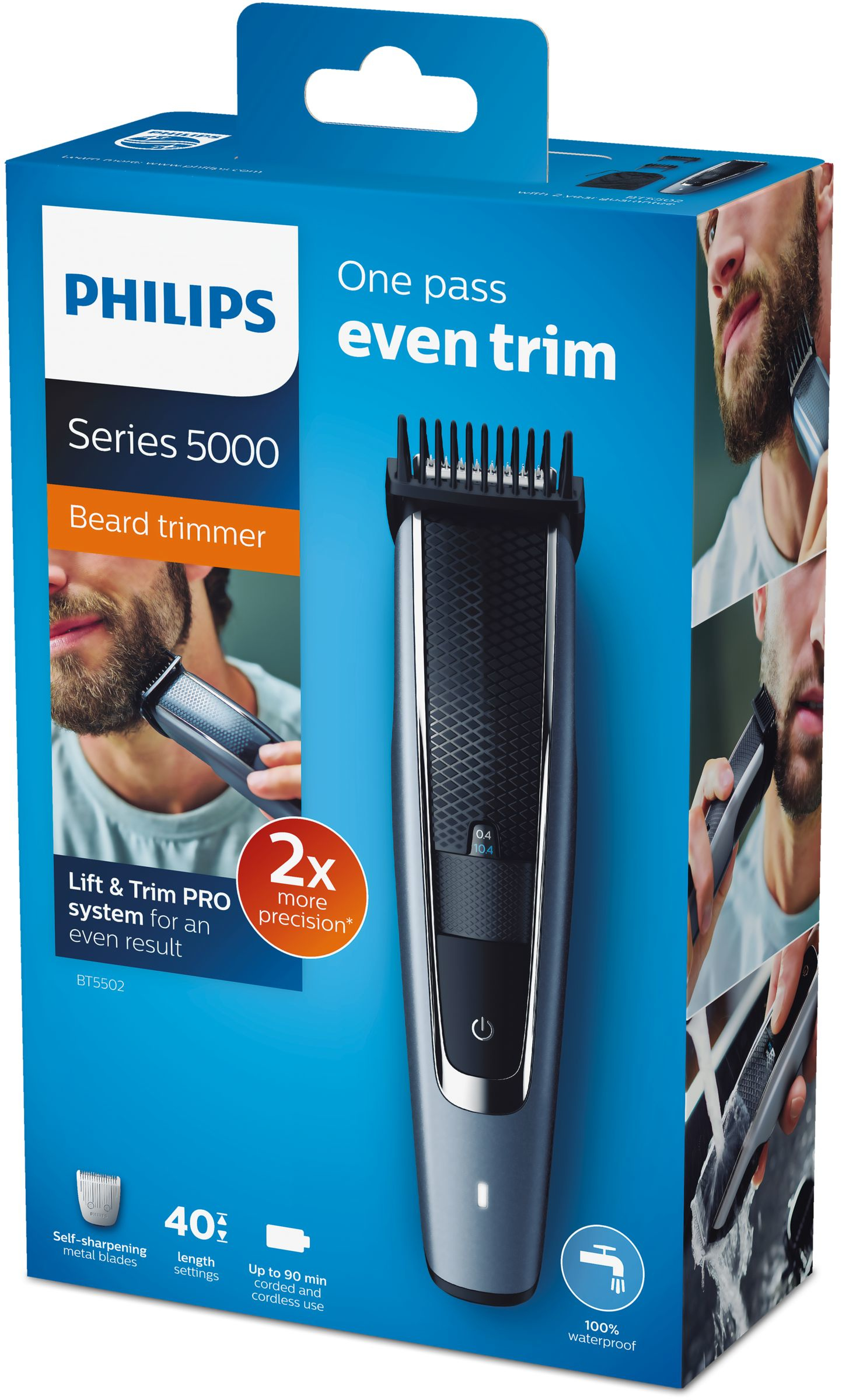 Philips BEARDTRIMMER Series 5000 BT5502/16 beard trimmer AC/Battery 40 – image 2