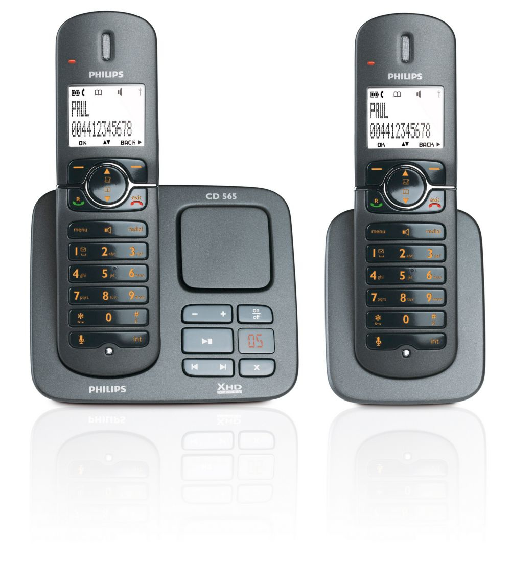 Philips Perfect sound CD5652B/51 telephone Caller ID Black
