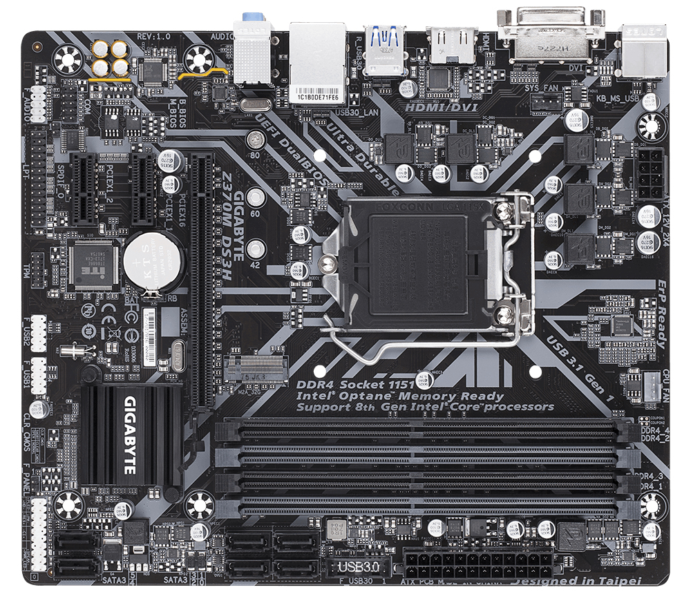 GIGABYTE Z370M-DS3H Intel® Z370 Express LGA 1151 (Socket H4) mini ATX – image 4