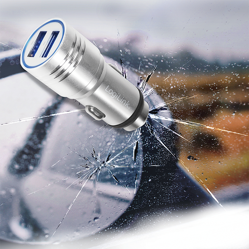 LogiLink USB car charger with integrated emergency hammer – image 6