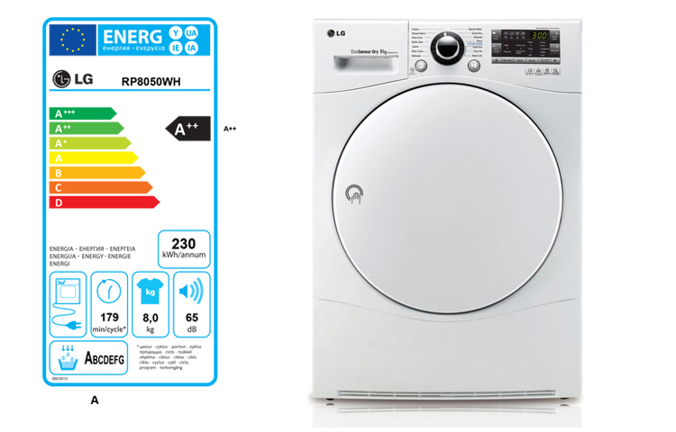 LG RP8050WH tumble dryer Freestanding Front-load – image 2