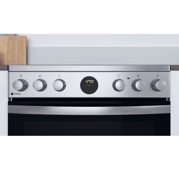 Indesit IS67V8CHX/E cooker Freestanding cooker Electric Ceramic hob Stainless steel – image 6