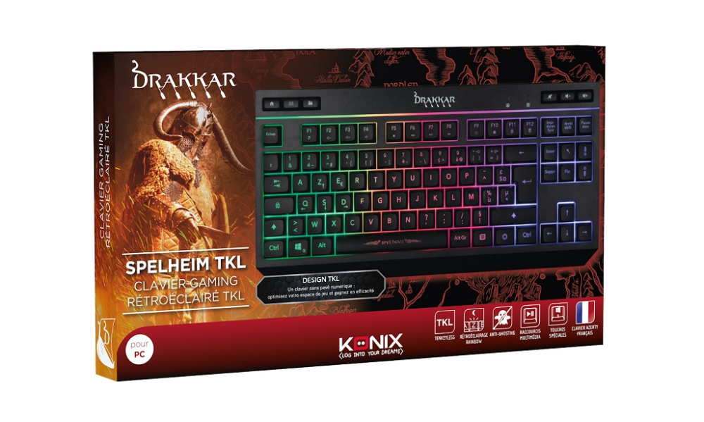 Konix Drakkar 61881119014 keyboard Gaming USB AZERTY French Black – image 2