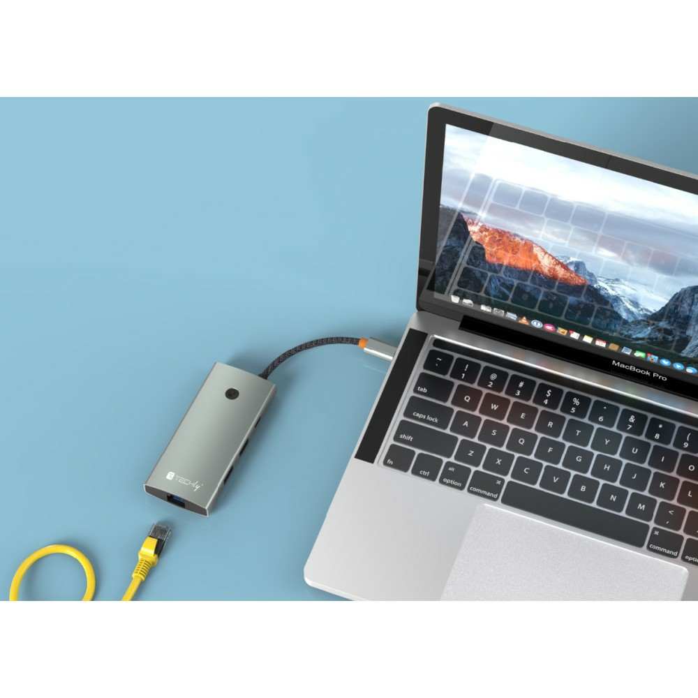 Techly IUSB32C-HUB6HPDI interface hub USB 3.2 Gen 1 (3.1 Gen 1) Type-C 5000 Mbit/s Aluminium – image 6