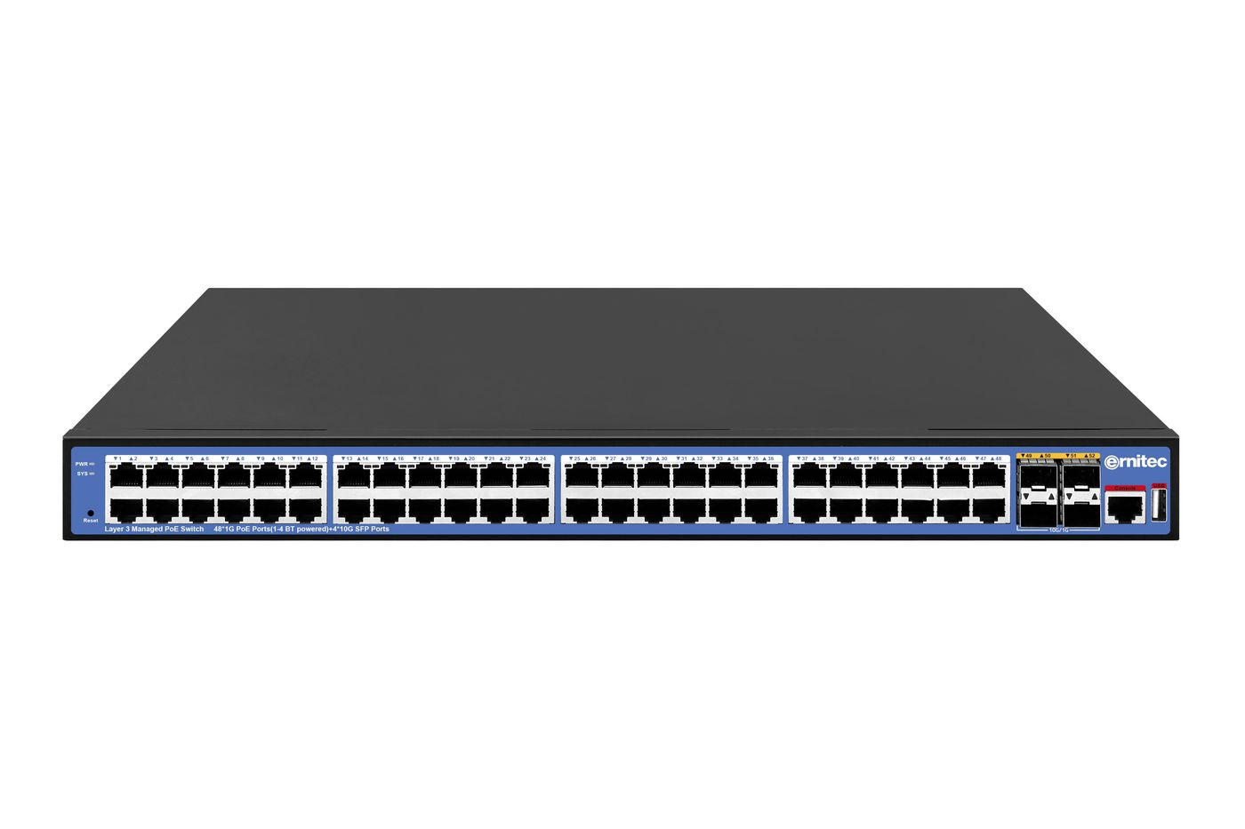 Ernitec ELECTRA-M248-1GB-800W network switch Managed L3 Gigabit Ethernet (10/100/1000) Power over Ethernet (PoE) Black – image 1