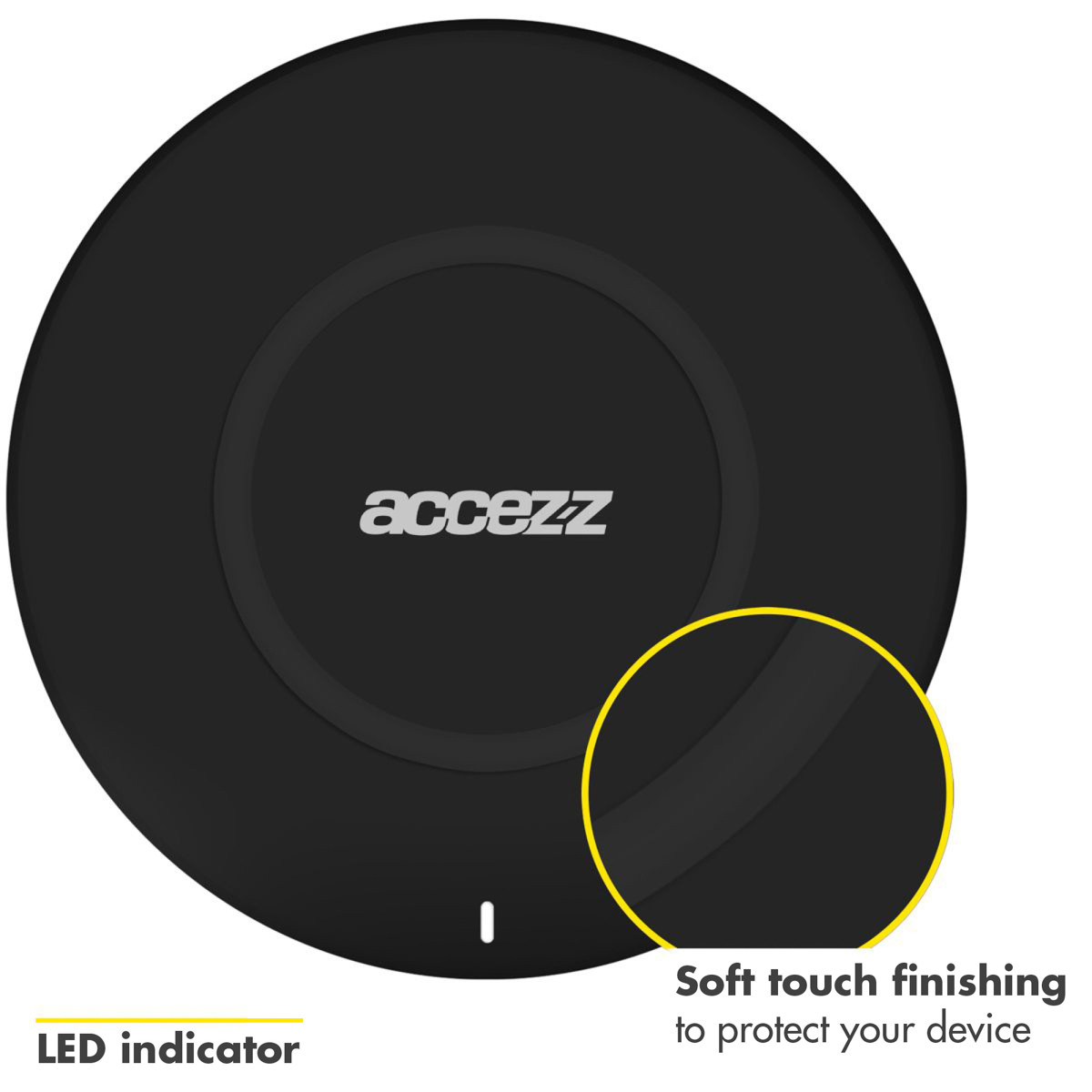 Accezz WIRELESSCHARGER44631901 mobile device charger Smartphone Black USB Wireless charging Indoor – image 3
