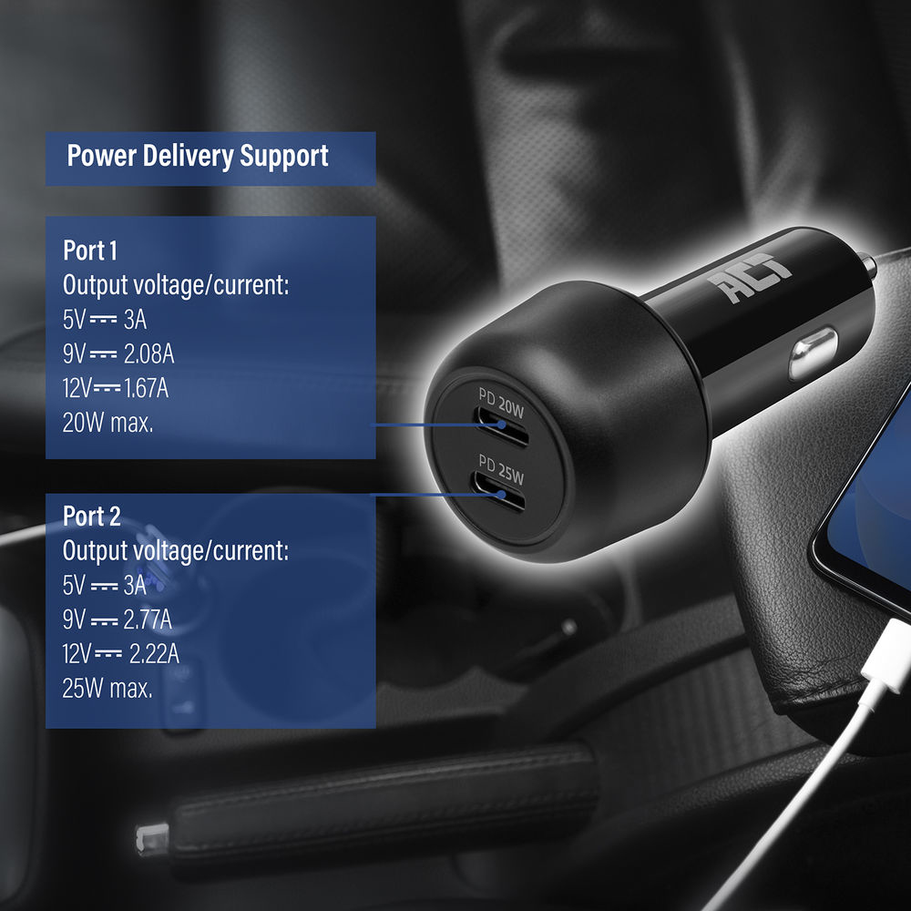 ACT 2-port USB-C Fast Car Charger – image 5