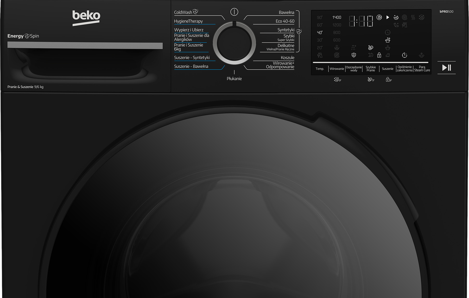 Beko BM3DFT4931PBSDC washer dryer Freestanding Front-load Black – image 4