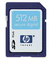 HP 512 MB secure digital card