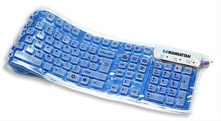 Manhattan Roll-Up keyboard USB + PS/2 QWERTY Blue – image 4