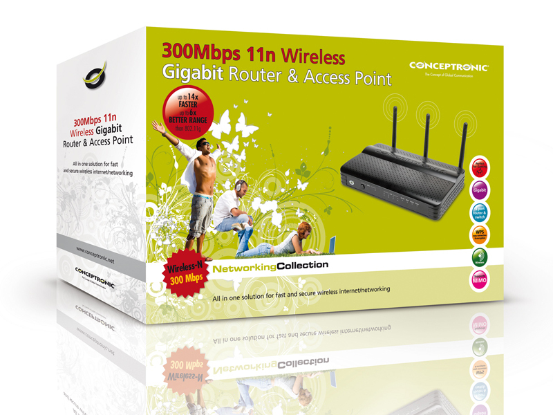 Conceptronic 300Mbps 11n Wireless Gigabit Router & Access Point – image 5