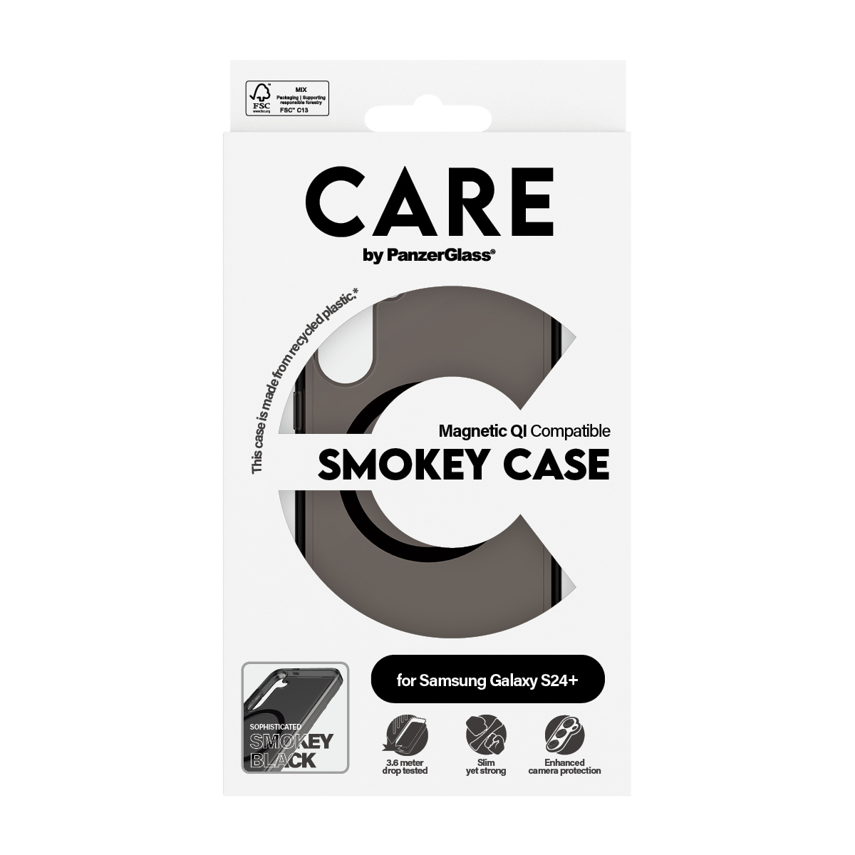 PanzerGlass CARE™ by PanzerGlass® Smokey Case w. Black Qi Compatible Samsung Galaxy S24+ – image 3