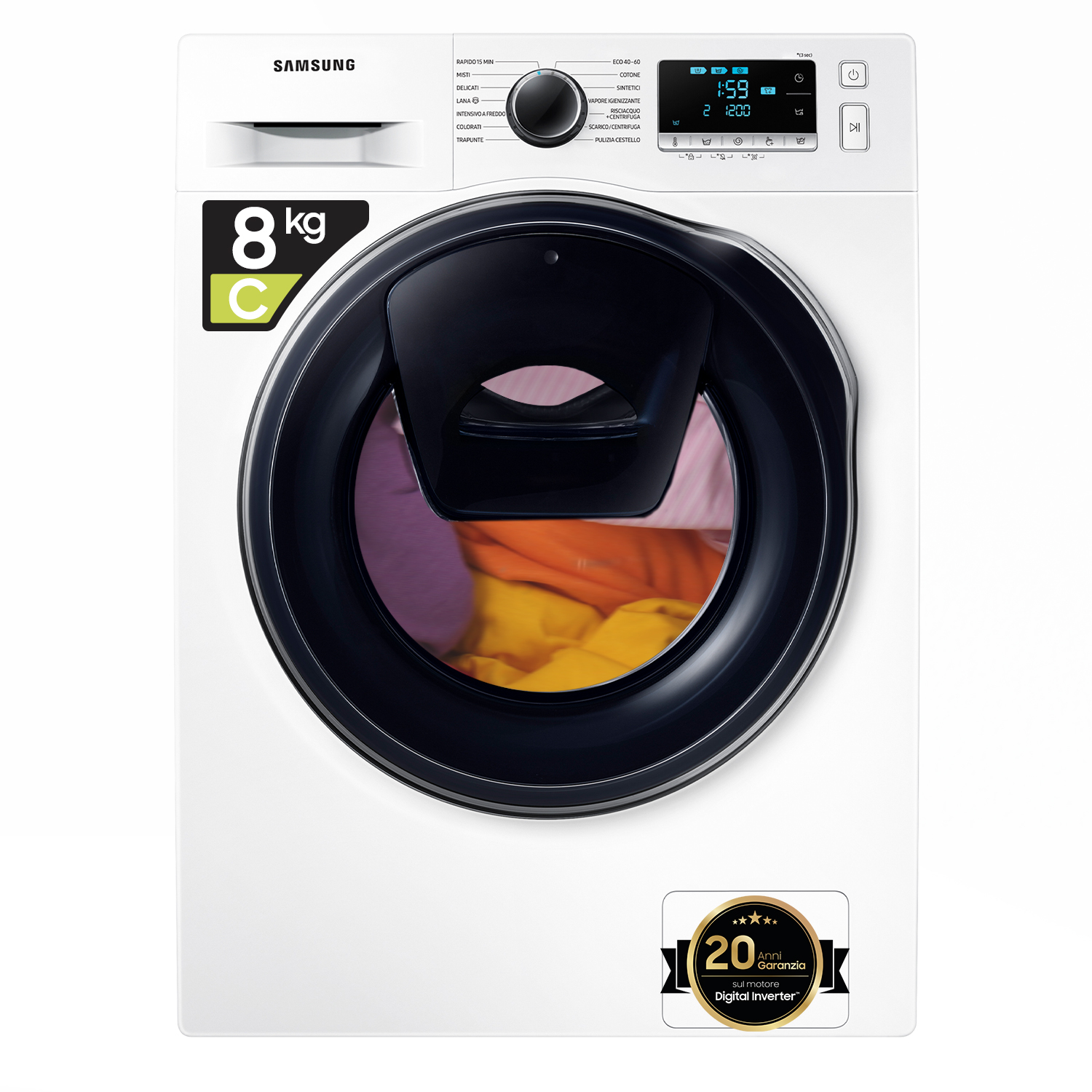 Samsung WW8NK62E0RW — vue 1 sur 2