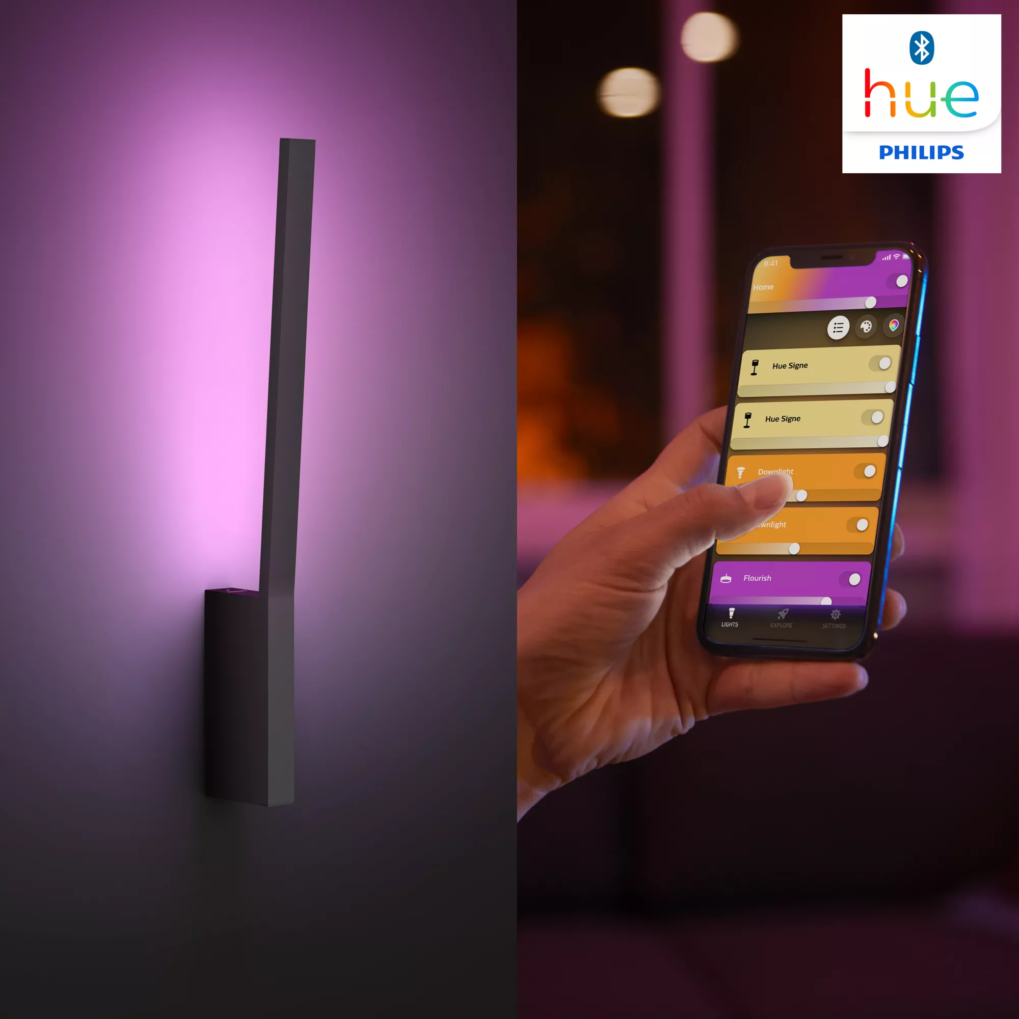 Philips by Signify Philips Hue White and colour ambience Liane wall light – image 6