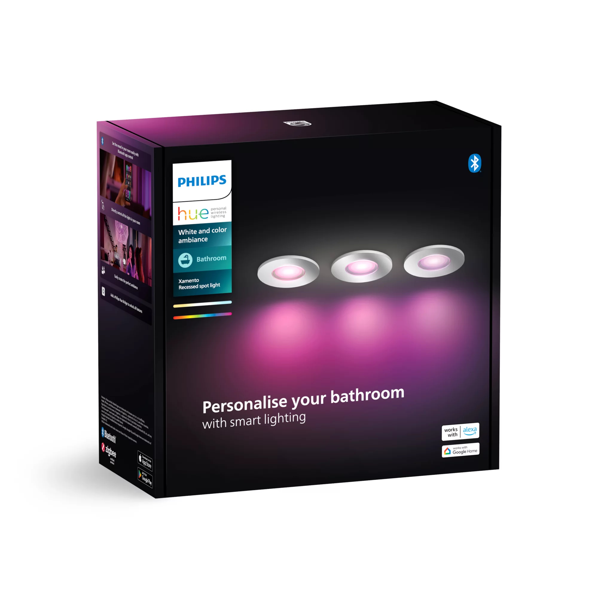 Philips by Signify Philips Hue White and colour ambience Three-pack Xamento recessed spotlight – image 3