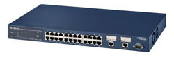 NETGEAR Managed Fast Ethernet Switch 10/100 met 24 poorten en 2 uplink sloten, Stackable