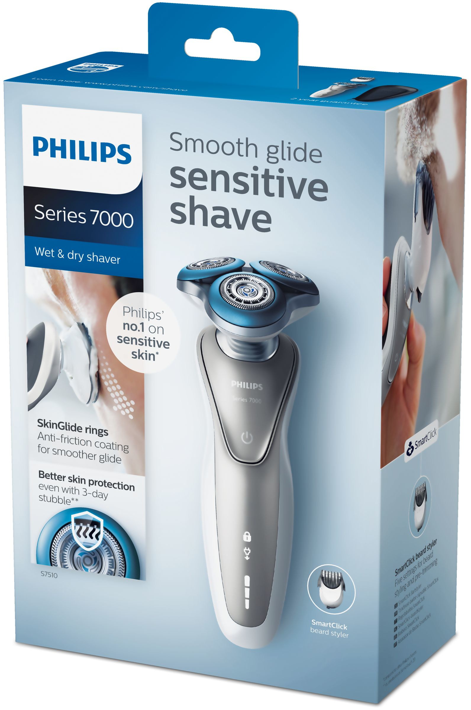 Philips SHAVER Series 7000 S7510/41 men's shaver Rotation shaver Trimmer Blue, Grey, White – image 2