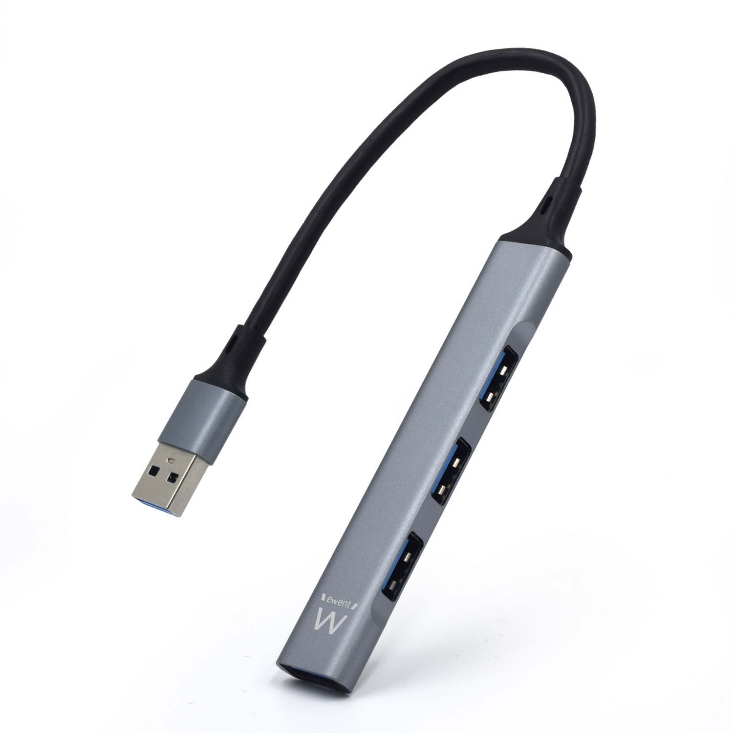 Ewent EW1144 interface hub USB 3.2 Gen 1 (3.1 Gen 1) Type-A 5000 Mbit/s Grey, Silver – image 1