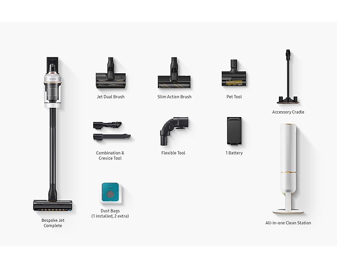 Samsung VS20A95843W/EU stick vacuum/electric broom Upright vacuum Battery Dry&wet HEPA Bagless – image 3