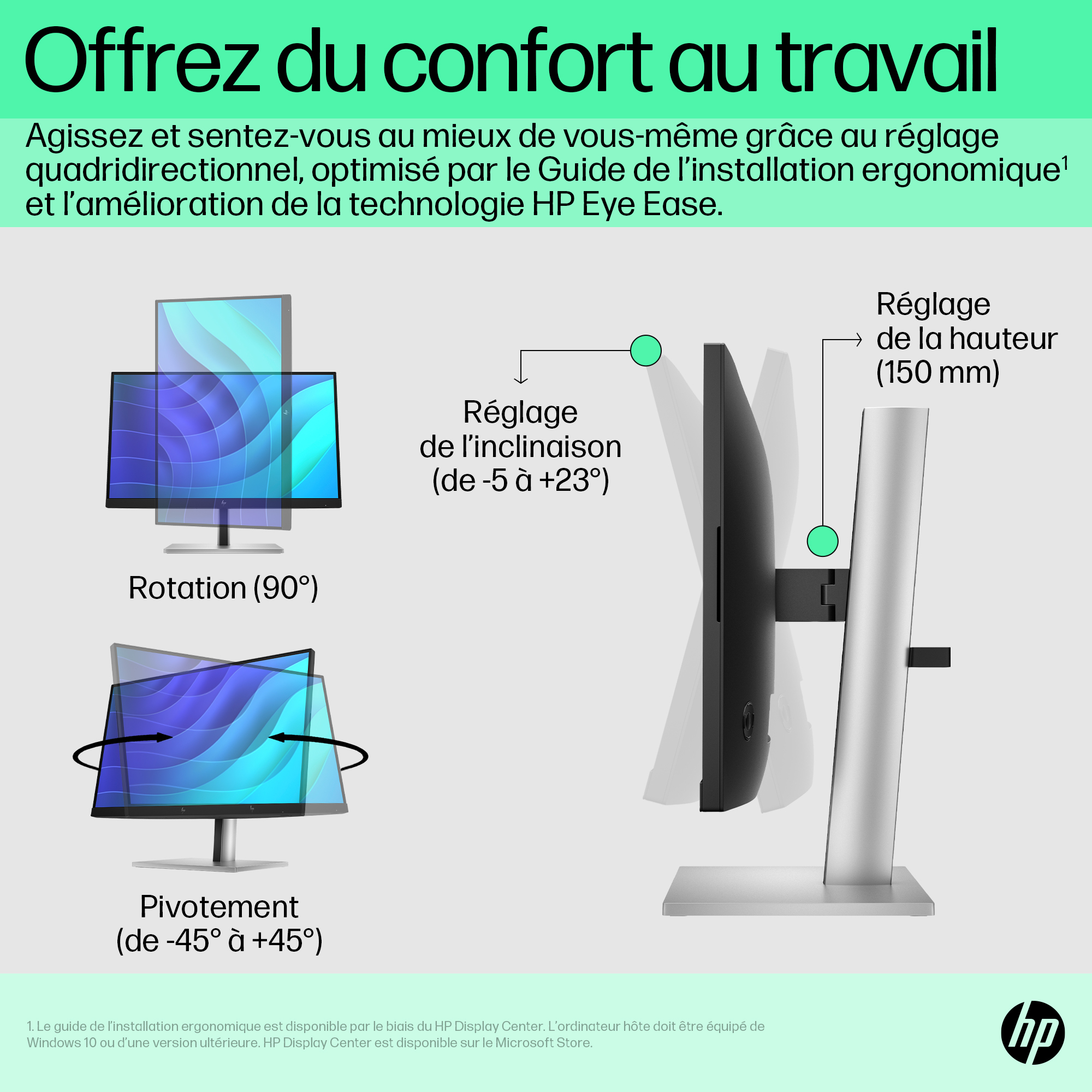 HP E-Series E22 G5 FHD Monitor. Display diagonal: 54.6 cm (21.5"), HD type: Full HD, Display technology: LCD, Display surf