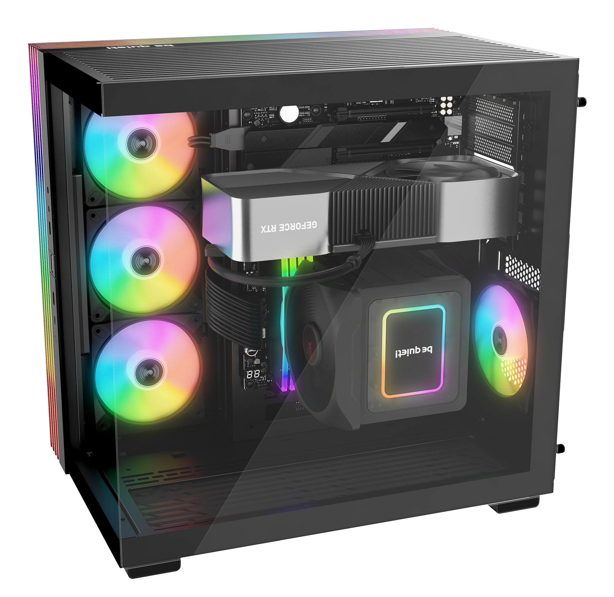 Gabinete Gamer be quiet! LIGHT BASE 600 DX Black - Media Torre - ATX/M-ATX/Mini-ATX - Panel Lateral - Negro - BGW65