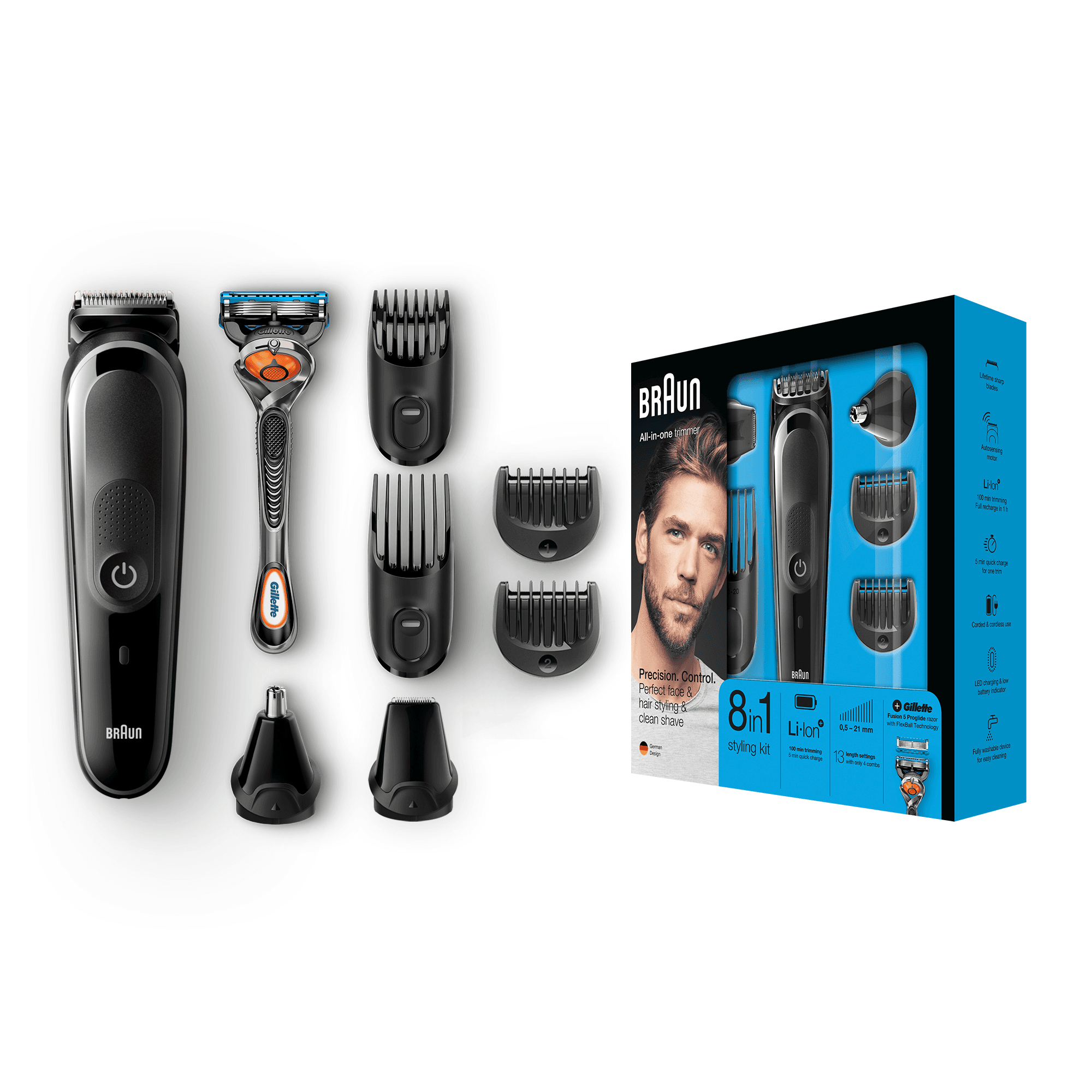 Braun Multigroomer 8-in-1 All-in-one trimmer MGK5060, Beard Trimmer & Hair Clipper, Detail Trimmer – image 3