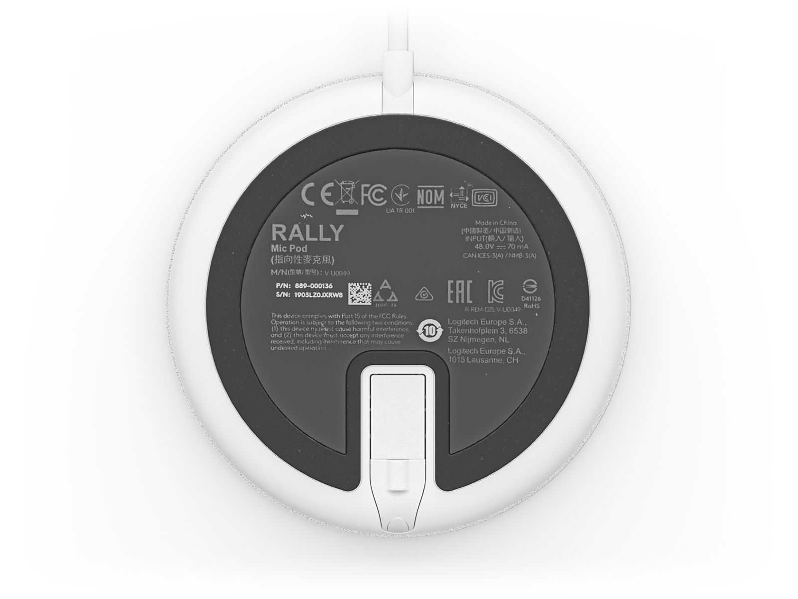 Logitech RALLY MIC POD - WHITE Logitech