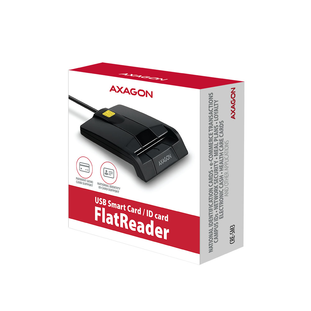 Axagon CRE-SM3 smart card reader Indoor USB USB 2.0 Black – image 6
