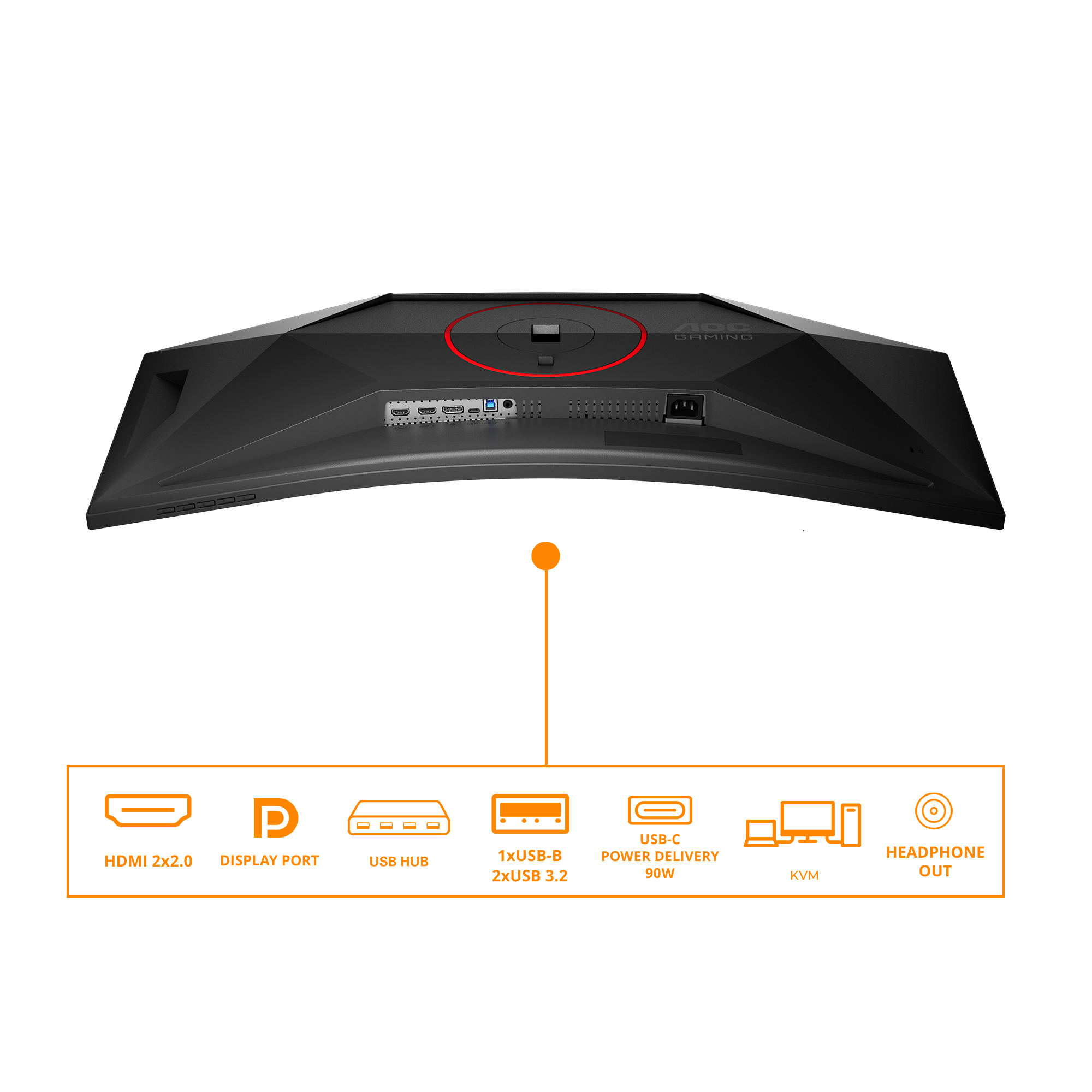 AOC G4 34” CU34G4CA computer monitor 86.4 cm (34″) 3440 x 1440 pixels Black, Red image 3