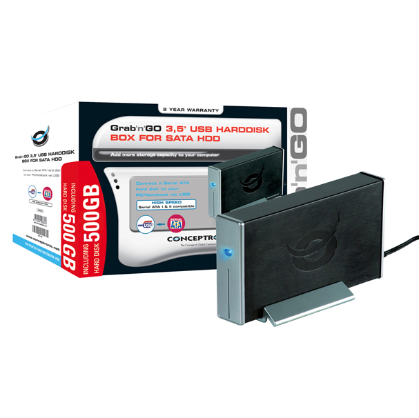 Conceptronic Grab'n'GO 3.5" USB/SATA Hard Drive 750GB